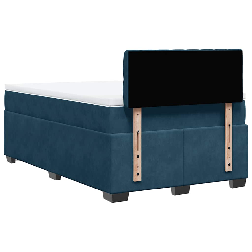 Boxspringbett mit Matratze Dunkelblau 120x200 cm Samt