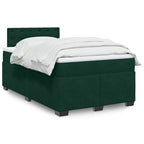 Boxspringbett mit Matratze Dunkelgrün 120x200 cm Samt