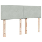 Boxspringbett mit Matratze Hellgrau 140x190 cm Samt