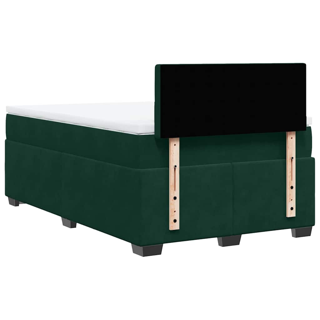 Boxspringbett mit Matratze Dunkelgrün 140x190 cm Samt