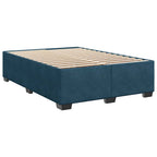 Boxspringbett mit Matratze Dunkelblau 140x190 cm Samt