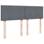 Boxspringbett mit Matratze Dunkelgrau 140x200 cm Samt