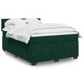 Boxspringbett mit Matratze Dunkelgrün 140x200 cm Samt