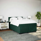 Boxspringbett mit Matratze Dunkelgrün 140x200 cm Samt