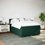 Boxspringbett mit Matratze Dunkelgrün 140x200 cm Samt