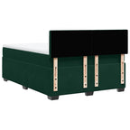 Boxspringbett mit Matratze Dunkelgrün 140x200 cm Samt