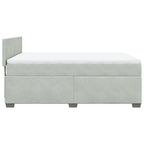 Boxspringbett mit Matratze Hellgrau 160x200 cm Samt