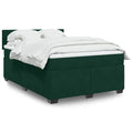Boxspringbett mit Matratze Dunkelgrün 160x200 cm Samt