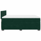 Boxspringbett mit Matratze Dunkelgrün 160x200 cm Samt