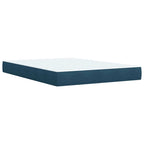 Boxspringbett mit Matratze Blau 160x200 cm Samt