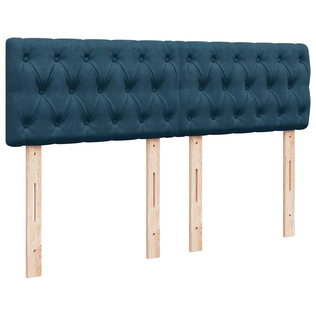 Boxspringbett mit Matratze Blau 160x200 cm Samt