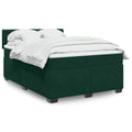 Boxspringbett mit Matratze Dunkelgrün 160x200 cm Samt