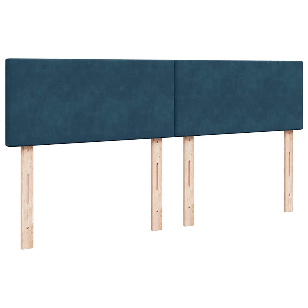 Boxspringbett mit Matratze Blau 180x200 cm Samt