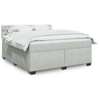 Boxspringbett mit Matratze Hellgrau 180x200 cm Samt