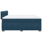 Boxspringbett mit Matratze Blau 180x200 cm Samt