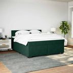 Boxspringbett mit Matratze Dunkelgrün 180x200 cm Samt