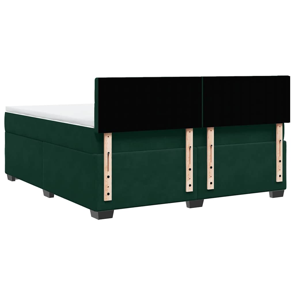 Boxspringbett mit Matratze Dunkelgrün 180x200 cm Samt