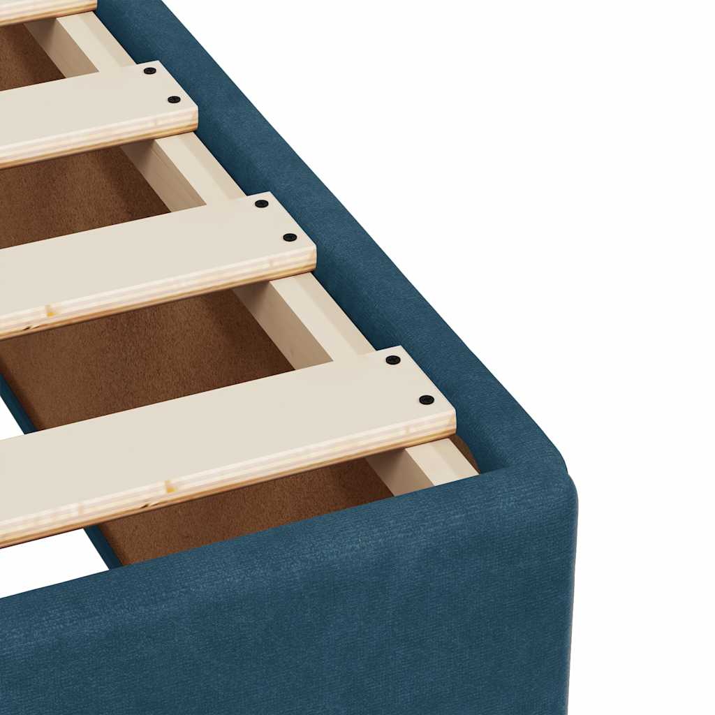 Boxspringbett mit Matratze Blau 180x200 cm Samt