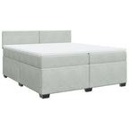 Boxspringbett mit Matratze Hellgrau 200x200 cm Samt