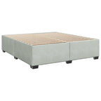 Boxspringbett mit Matratze Hellgrau 200x200 cm Samt