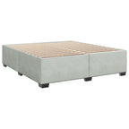 Boxspringbett mit Matratze Hellgrau 200x200 cm Samt