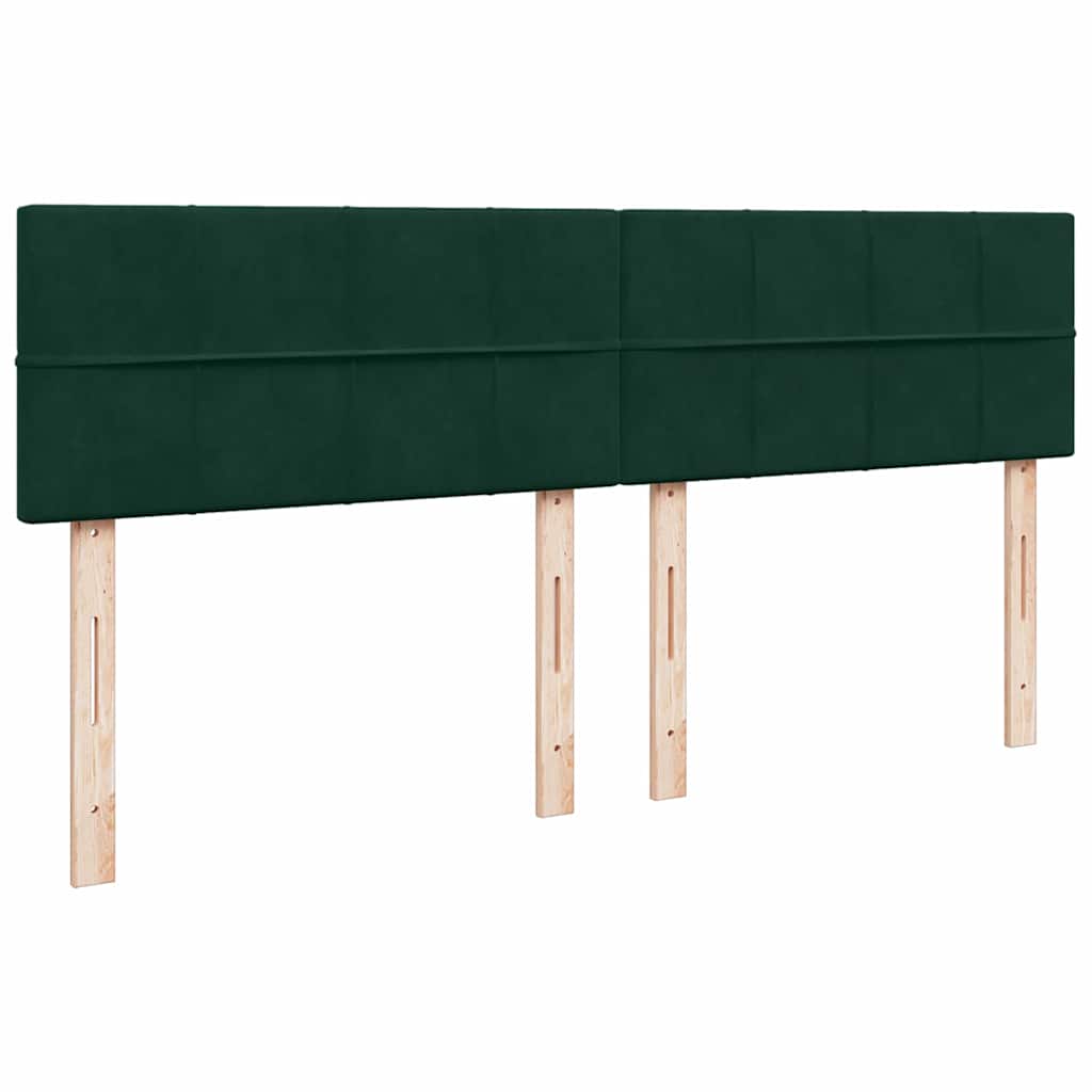 Boxspringbett mit Matratze Dunkelgrün 200x200 cm Samt