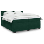 Boxspringbett mit Matratze Dunkelgrün 200x200 cm Samt