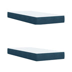 Boxspringbett mit Matratze Blau 200x200 cm Samt
