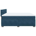 Boxspringbett mit Matratze Blau 200x200 cm Samt