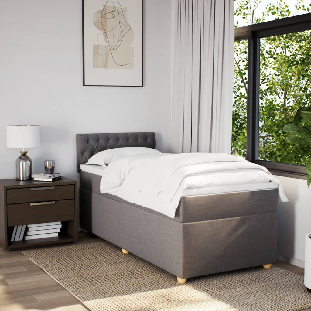 Boxspringbett mit Matratze Taupe 80x200 cm Stoff