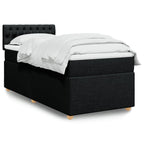 Boxspringbett mit Matratze Schwarz 90x190 cm Stoff