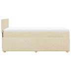 Boxspringbett mit Matratze Creme 90x200 cm Stoff