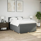 Boxspringbett mit Matratze Dunkelgrau 140x190 cm Stoff