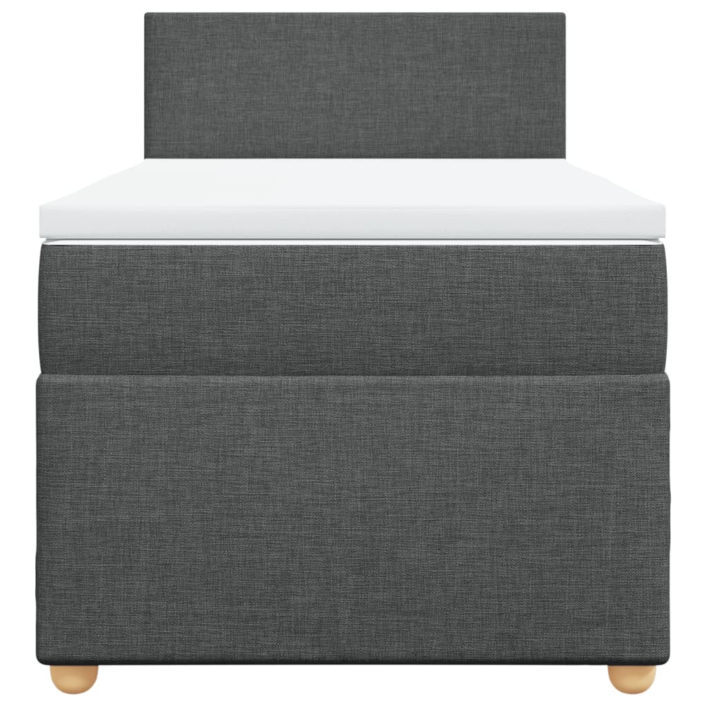 Boxspringbett mit Matratze Dunkelgrau 90x190 cm Stoff
