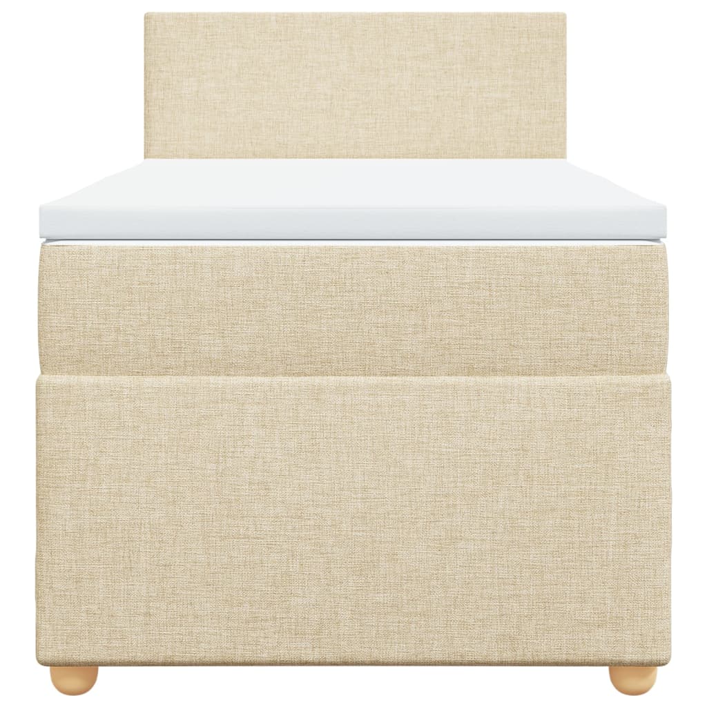 Boxspringbett mit Matratze Creme 90x190 cm Stoff
