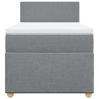 Boxspringbett mit Matratze Hellgrau 90x200 cm Stoff