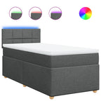 Boxspringbett mit Matratze Dunkelgrau 90x200 cm Stoff
