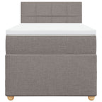 Boxspringbett mit Matratze Taupe 90x200 cm Stoff