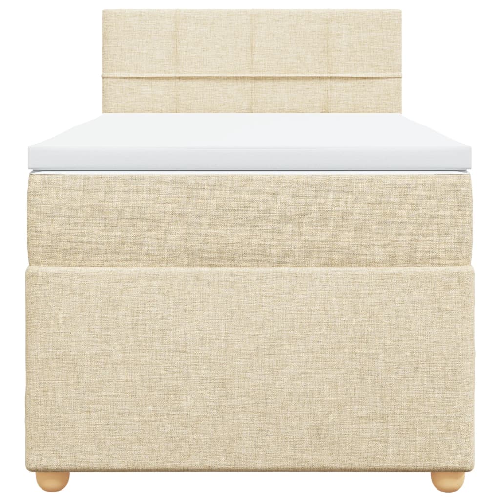 Boxspringbett mit Matratze Creme 90x200 cm Stoff