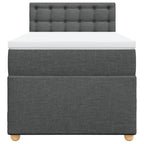 Boxspringbett mit Matratze Dunkelgrau 90x200 cm Stoff