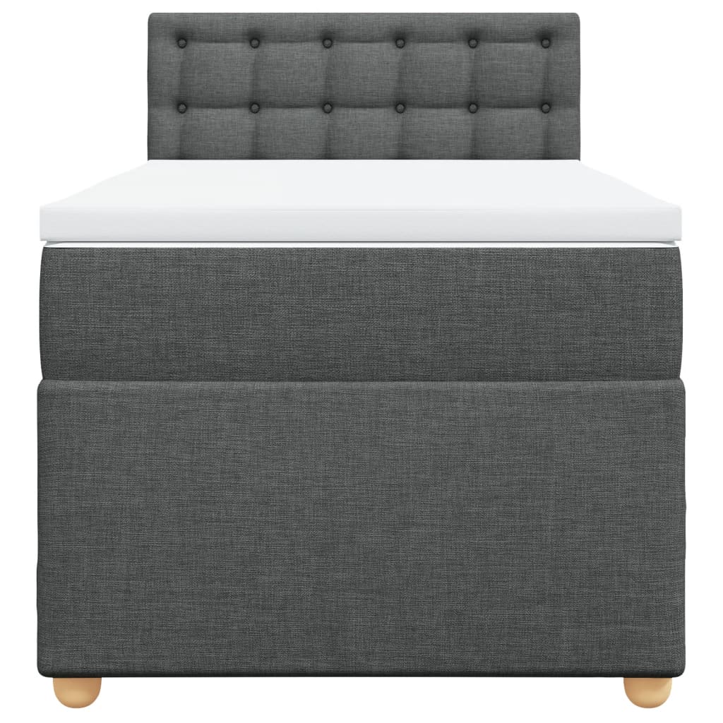 Boxspringbett mit Matratze Dunkelgrau 90x200 cm Stoff