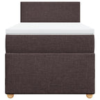 Boxspringbett mit Matratze Dunkelbraun 100x200 cm Stoff