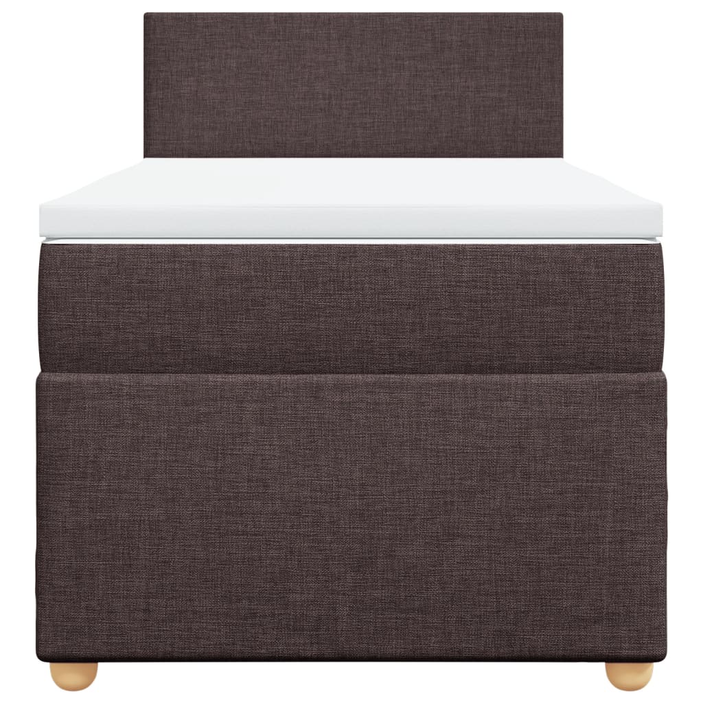 Boxspringbett mit Matratze Dunkelbraun 100x200 cm Stoff