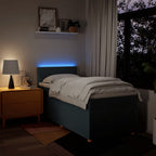 Boxspringbett mit Matratze Blau 100x200 cm Stoff
