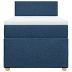 Boxspringbett mit Matratze Blau 100x200 cm Stoff
