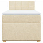 Boxspringbett mit Matratze Creme 100x200 cm Stoff
