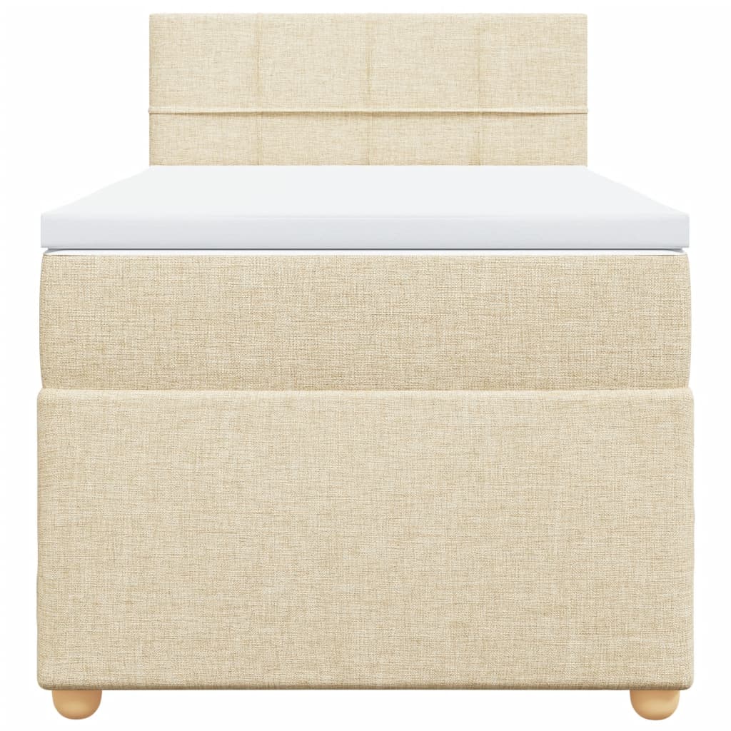 Boxspringbett mit Matratze Creme 100x200 cm Stoff