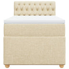 Boxspringbett mit Matratze Creme 100x200 cm Stoff