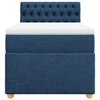 Boxspringbett mit Matratze Blau 100x200 cm Stoff