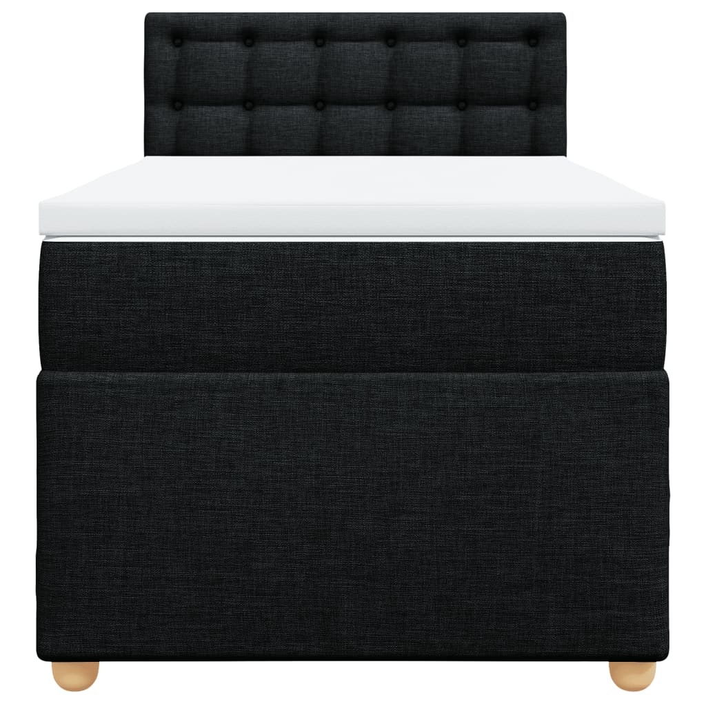 Boxspringbett mit Matratze Schwarz 100x200 cm Stoff